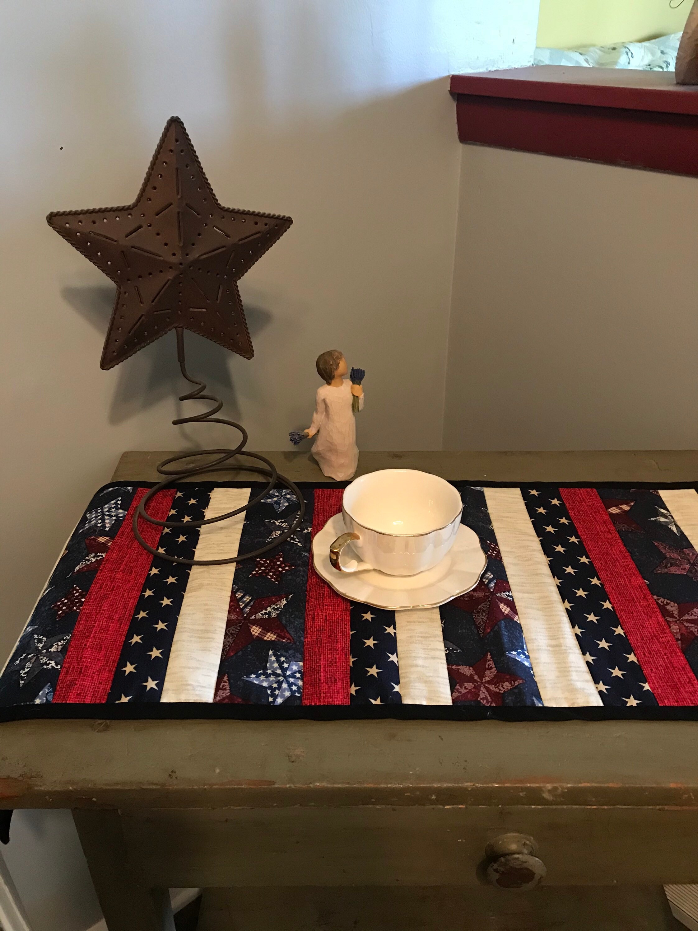 Patriotic Americana Table Runner Ready to Ship Etsy