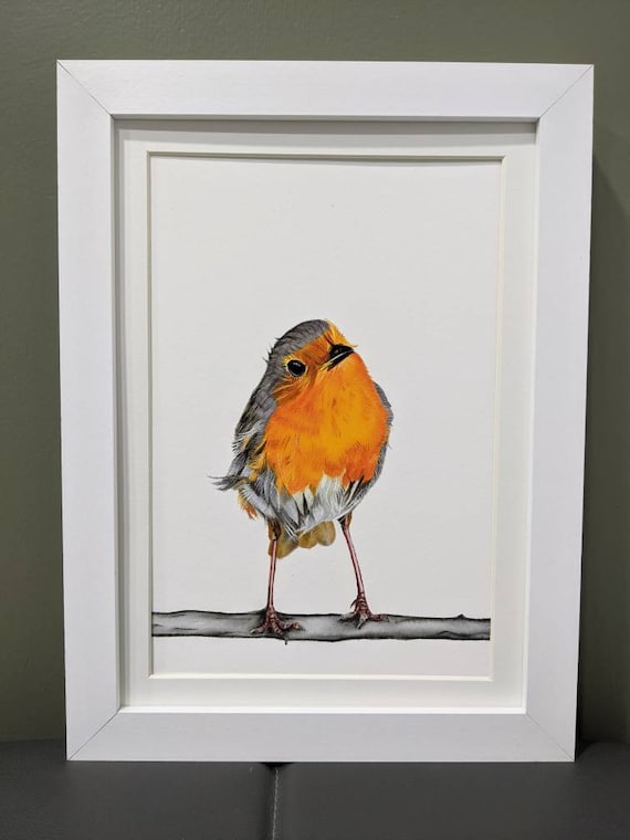 Robin art A4 print Robin Redbreast Robin art Robin | Etsy