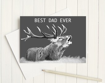 Best Dad Ever Card - Best Dad Ever Father's Day Card - Stag Father's Day card - Shooting Father's Day card - Fun Father's Day - Best Dad