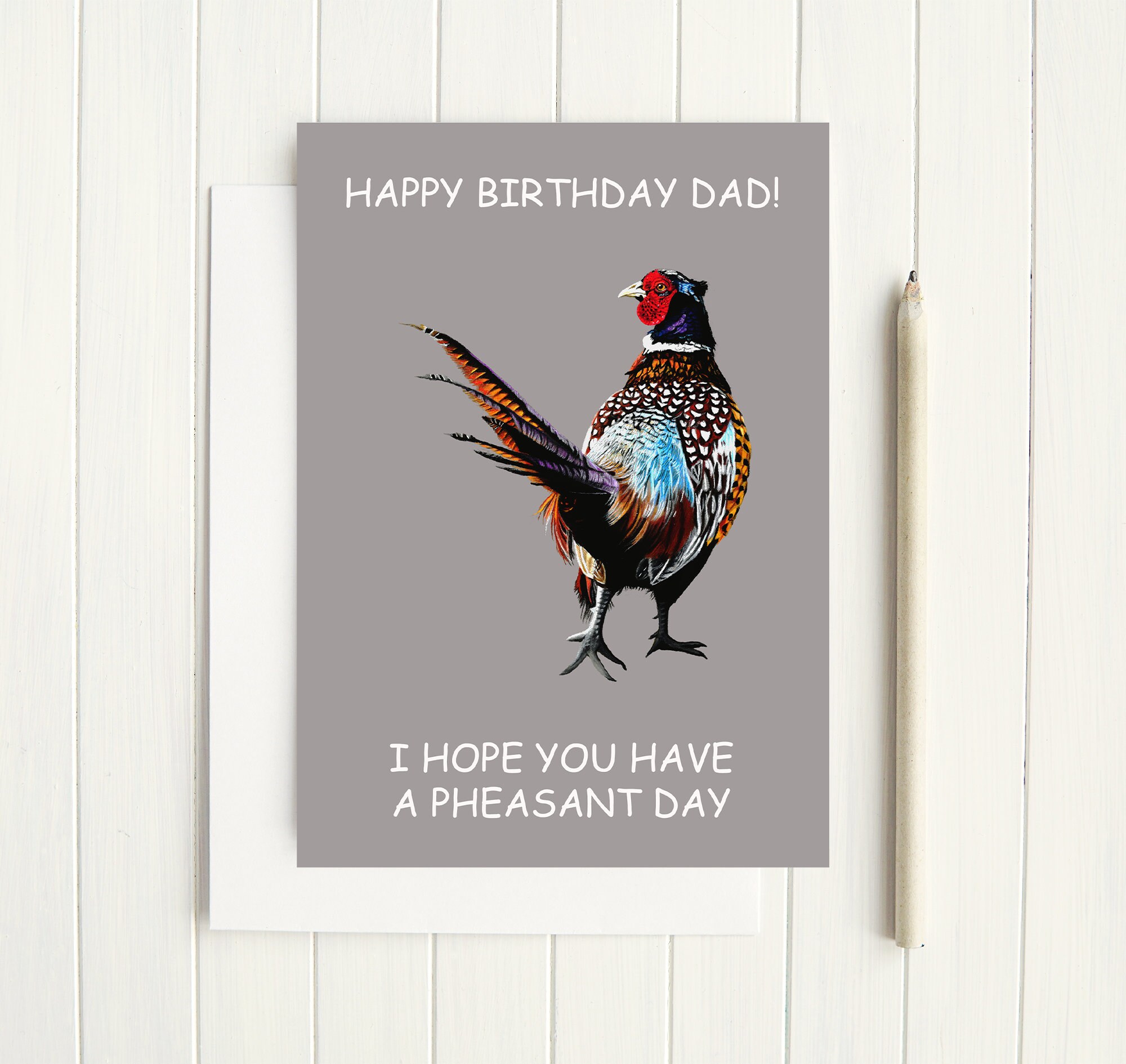 Happy Birthday Dad Birthday Card for Dad Pheasant Birthday Card Dad's ...