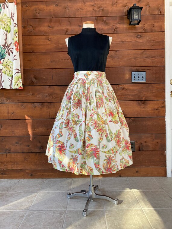 Full Vintage 1950’s Mexican Print Skirt/Novelty Pr