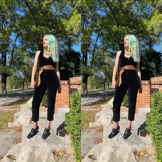 VIntage 1950’s 60’s Black Velvet Jumpsuit