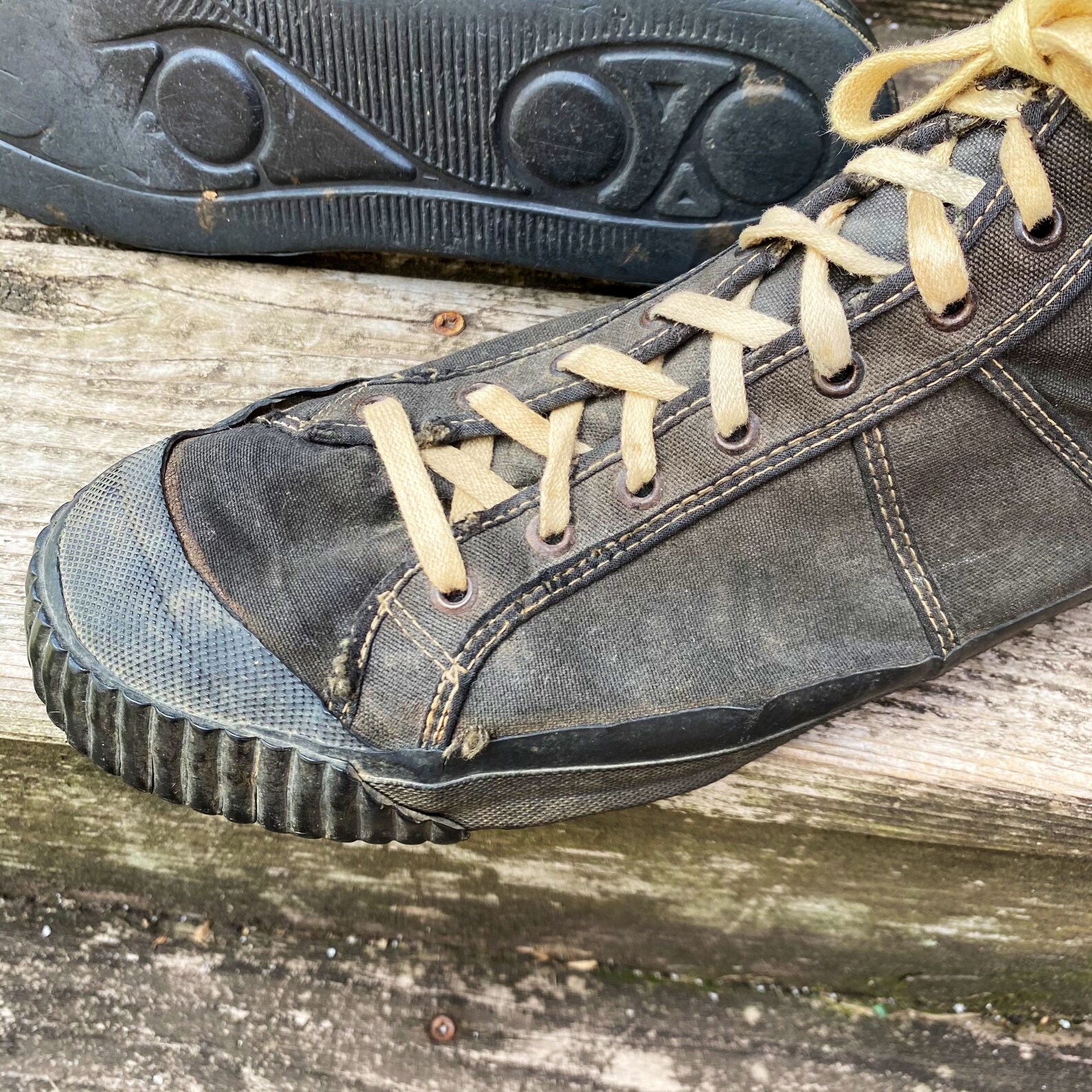 Vintage 1930s Black Canvas High Top Sneakers | Etsy