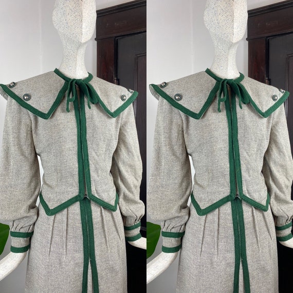 RESERVED Vintage 1930’s 40’s Green & Grey with Kni