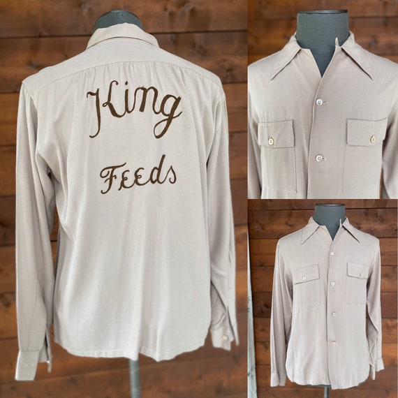 Vintage 1940’s Gabardine Bowling Shirt/Chainstitch