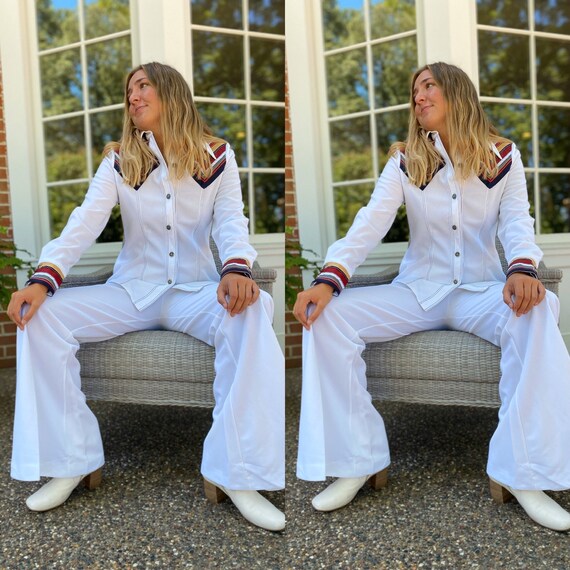 Vintage 1970’s 2 Piece Western Cut Pantsuit/Super