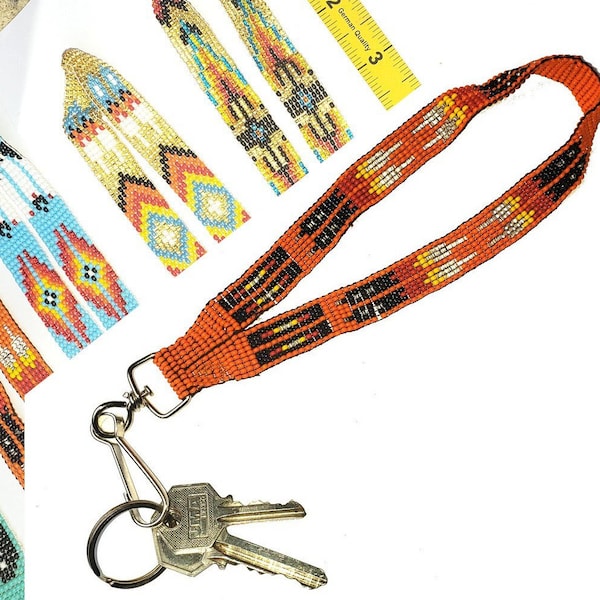 Guatemalan beaded wristlet hanging keychain