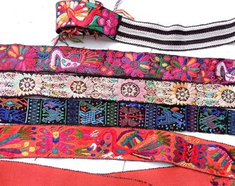 Fajas guatemaltecas vintage -cinturones bordados hechos a mano-