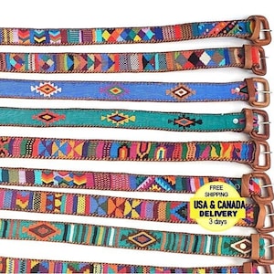 Lot of authentic Guatemalan handmade SILK LEATHER braided UNISEX belt