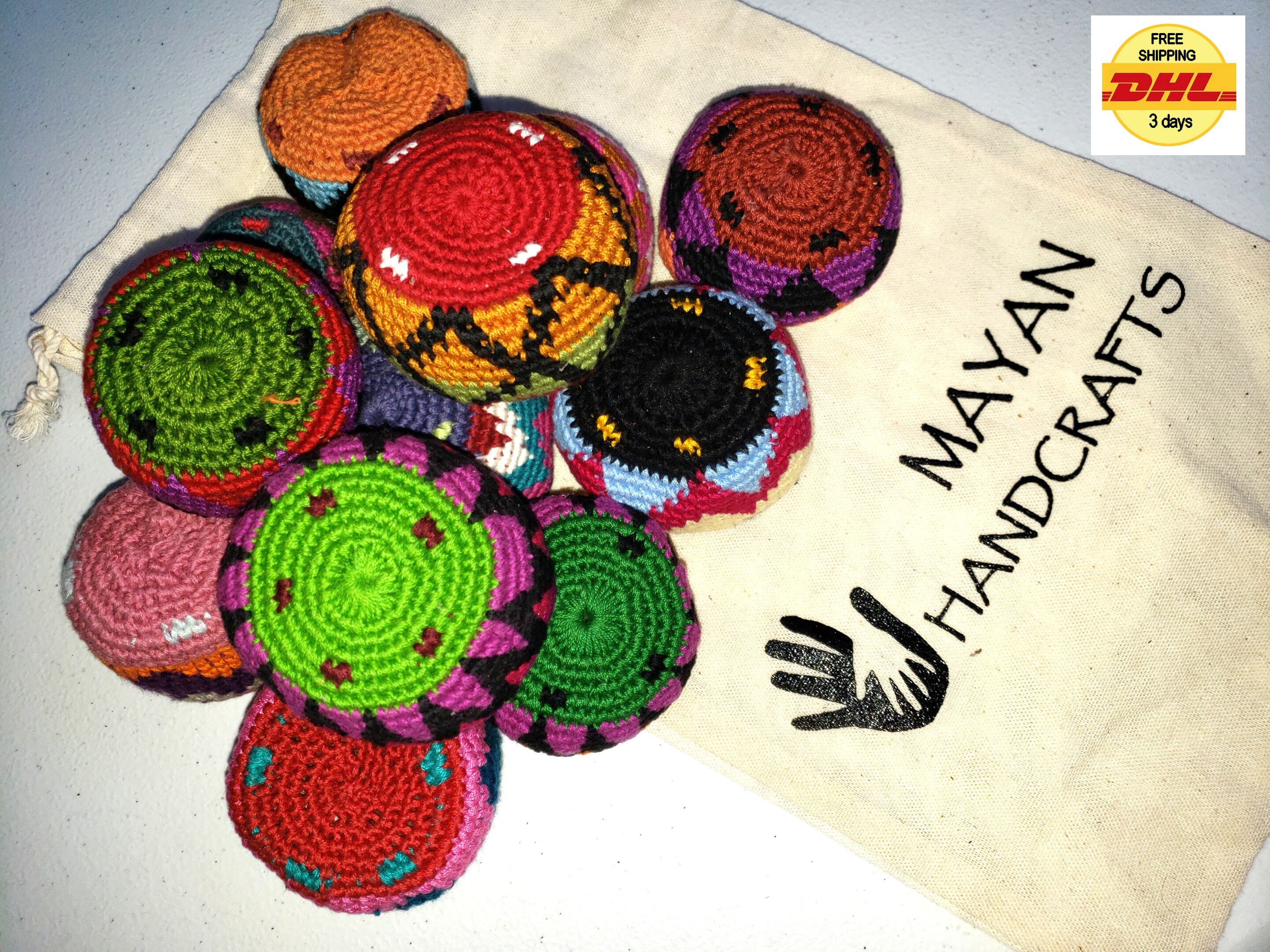 Crocheted cotton Hacky sacks juggling balls Guatemala Etsy