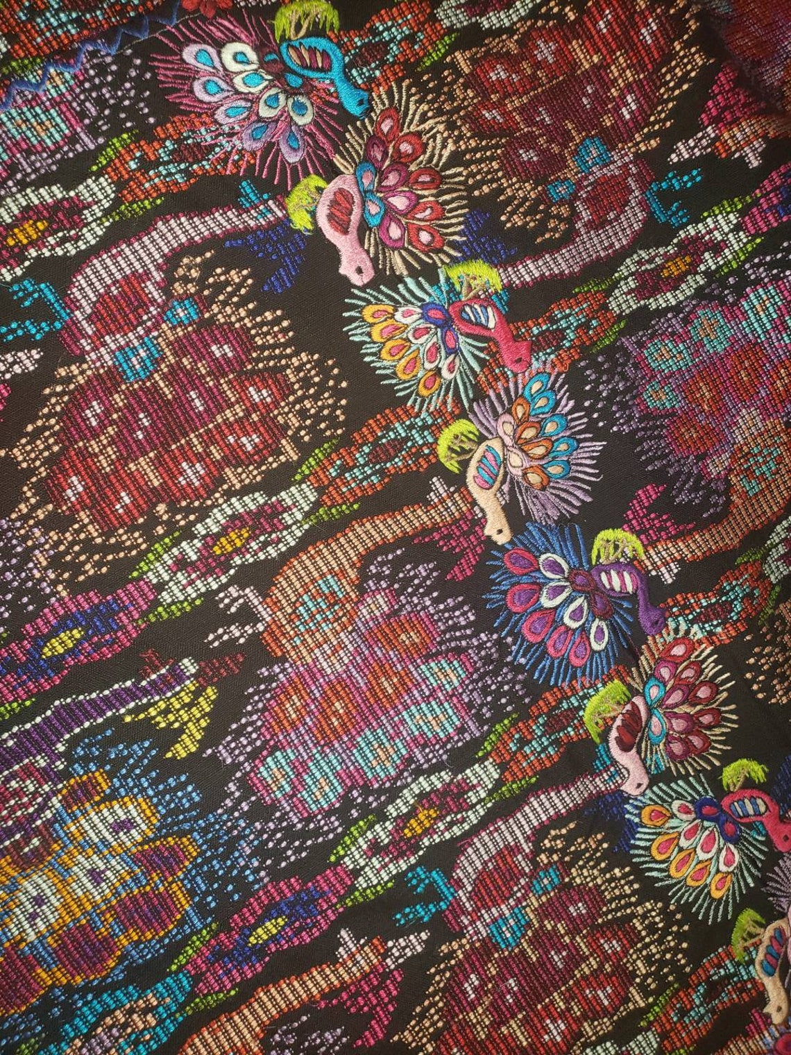 Vintage unique Guatemala handmade weaved cotton multicolor | Etsy
