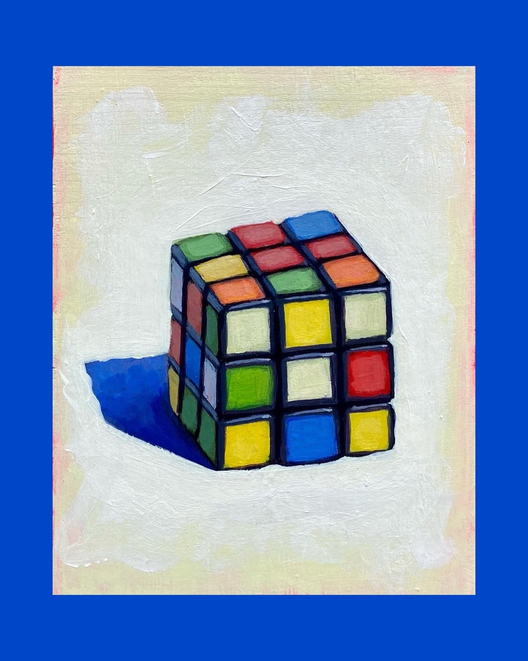 CUBE Original Art Rubik's Cube Painting Rubik's Cube Wall Art Game Room Décor Geek Gifts Etsy