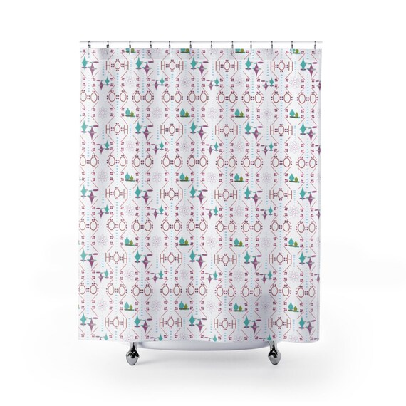 Water Air Chemistry Shower Curtains Etsy