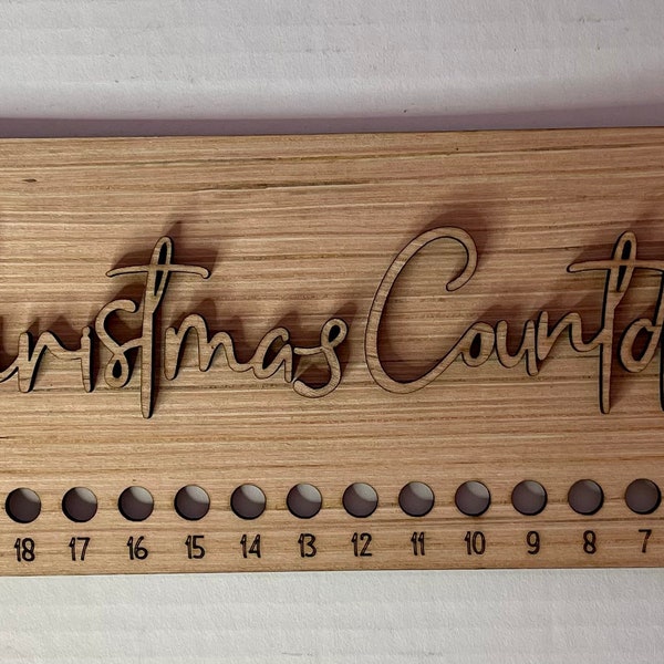 Christmas Candy Cane Wood Countdown Sign Blank - Advent Calendar