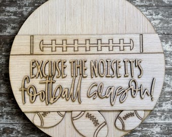 It's Football Season Door Hanger Blank | Sports Sign | Fall Sports | DIY Craft Supply | Ready to Paint