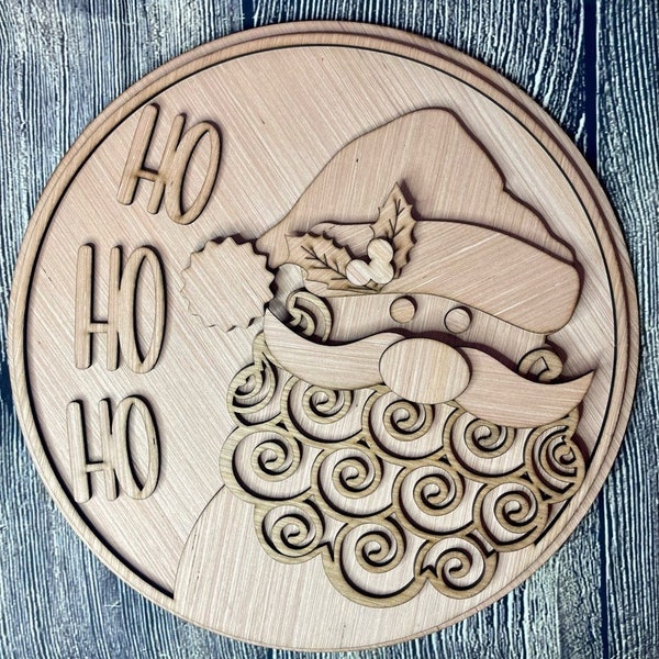 Santa Ho Ho Ho Door Hanger | Wood Blank Door Hanger | Christmas Door Hanger | DIY Craft | Christmas Craft | Merry Christmas Wood Sign