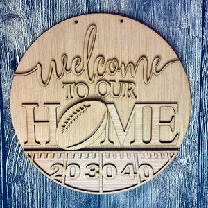 Welcome to Our Home Football Fall Door Hanger | Football Door Hanger Blank | Football Sign | Sports Door Hanger | Fall Sign