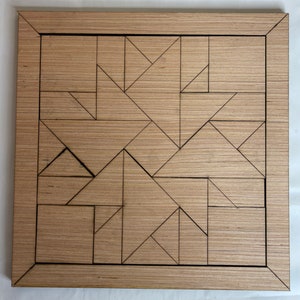 Double Dahlia Wood Barn Quilt Block Unfinished | Quilt Block Kit