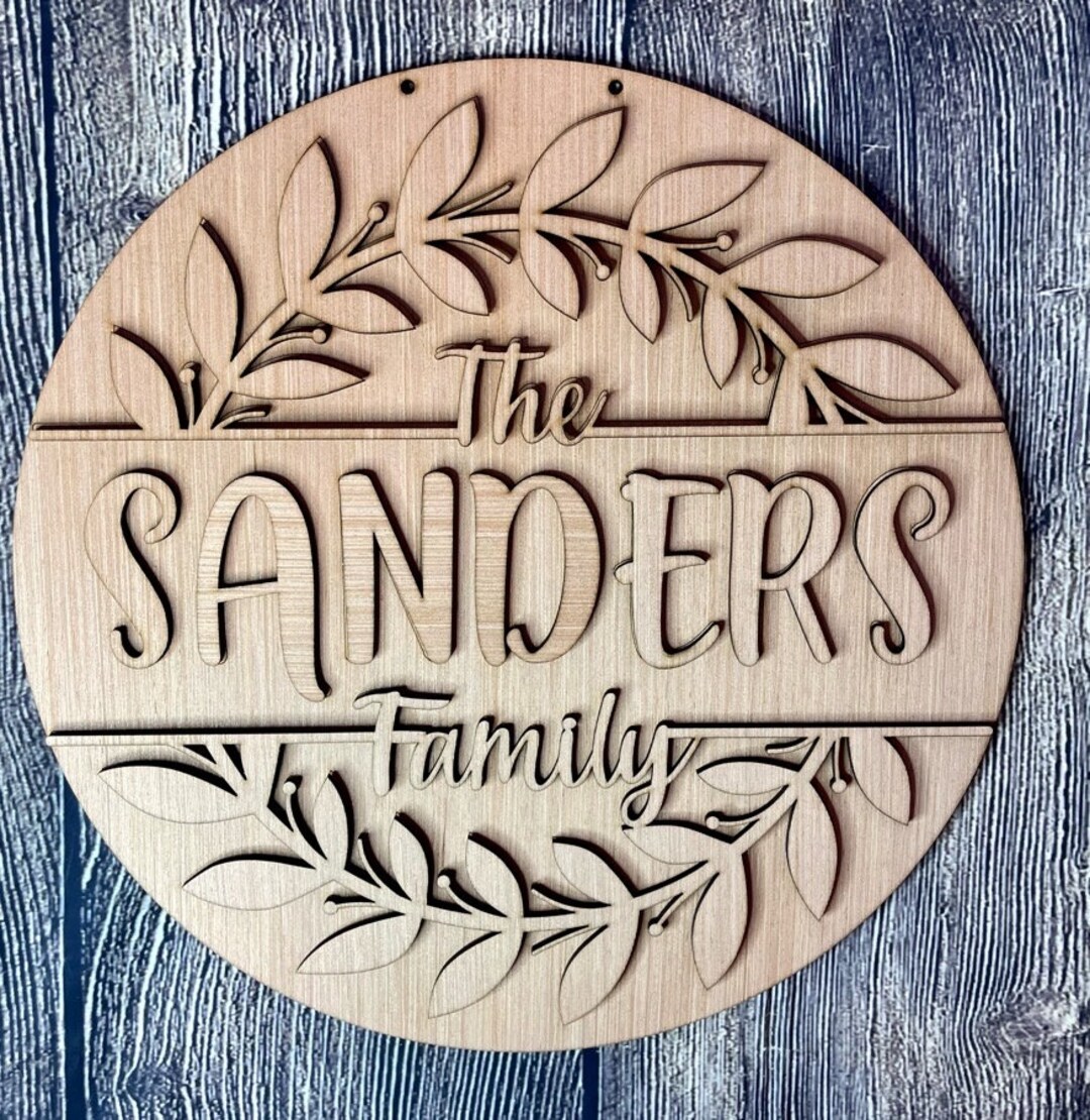 Family Name Door Hanger Blank | Custom Door Hanger | Unfinished Custom ...