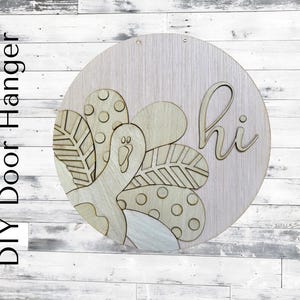 Turkey 'Hi' Door Hanger Blank | Unfinished DIY Wood Craft
