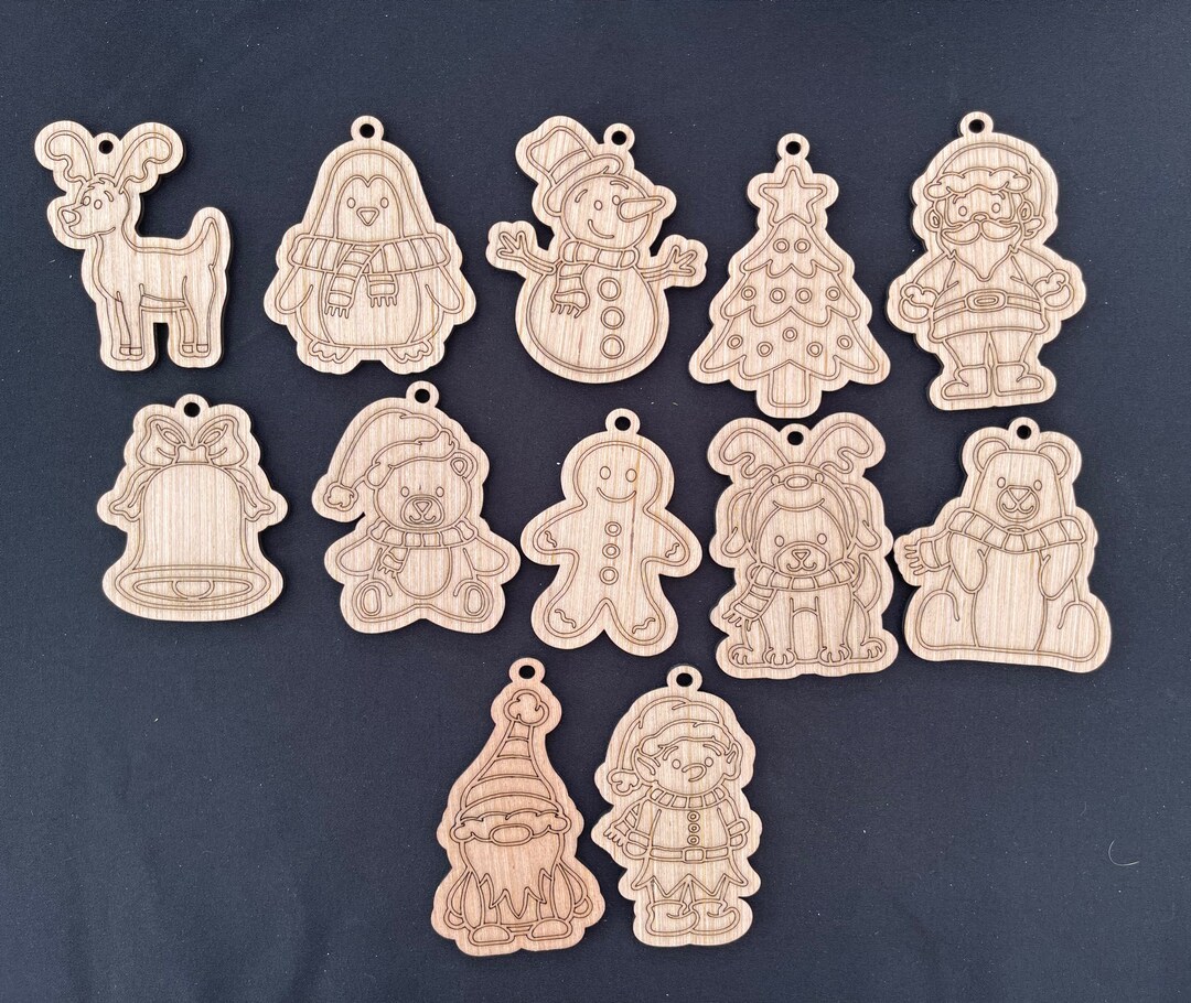 Ready to Paint Christmas Ornament Set Craft Supply Etsy