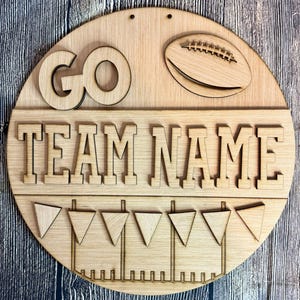 Go Football Team Fall Door Hanger | Football Door Hanger Blank | Sports Sign | Fall Sports | DIY Craft Supply | Ready to Paint