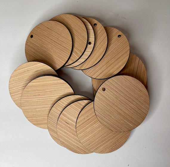 12 Pack 4 Inch Unfinished Wood Circles Christmas Ornaments 