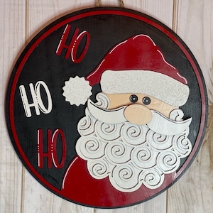 Christmas Ho Ho Ho Door Sign for Front Door | Ho Ho Santa Door Sign | Christmas Door Wreath | Front Door Wood Sign | Christmas Door Hanger