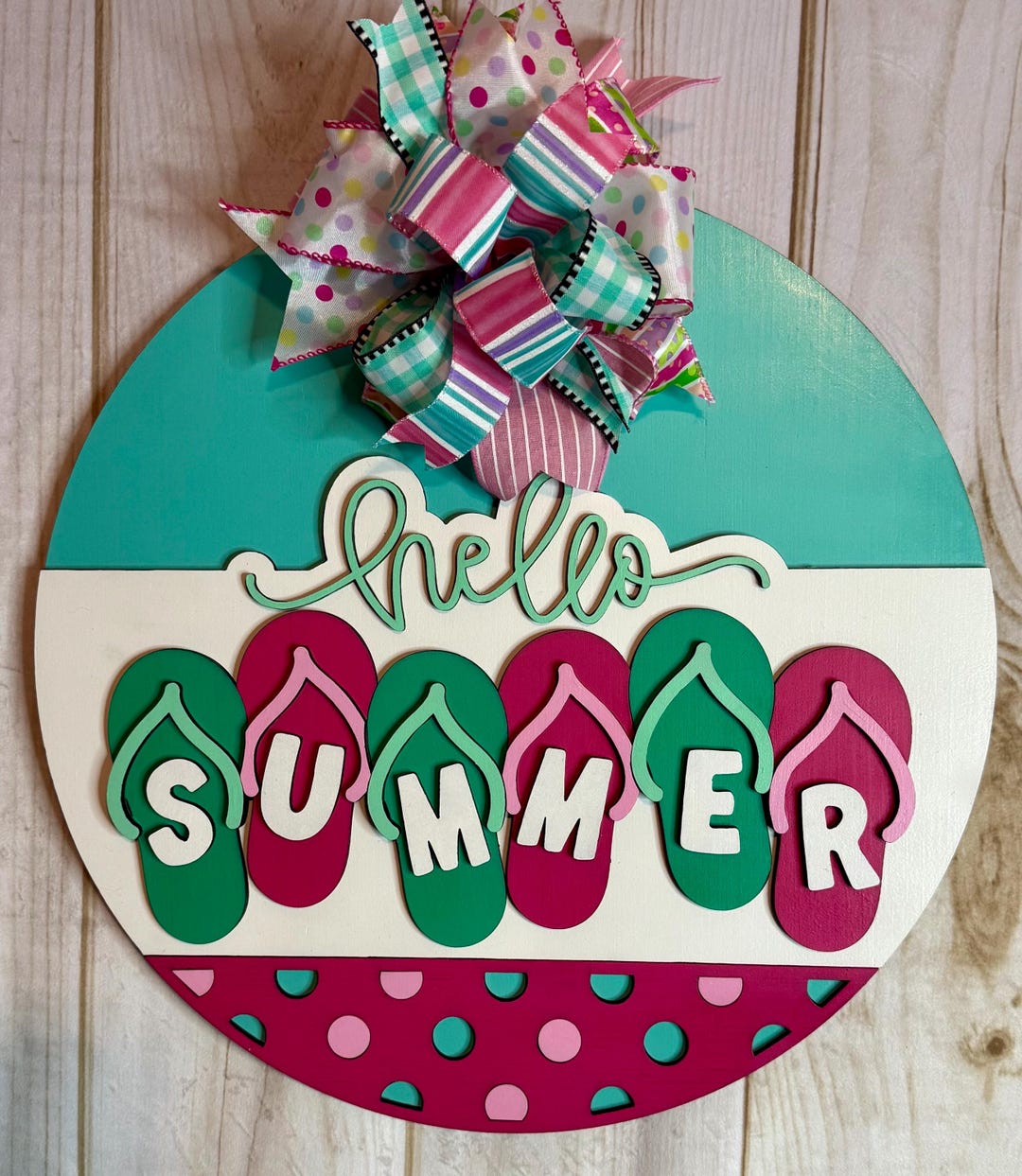 Sweet Summer Flip Flops Wood Door Hanger | Front Door Sign | Summer ...