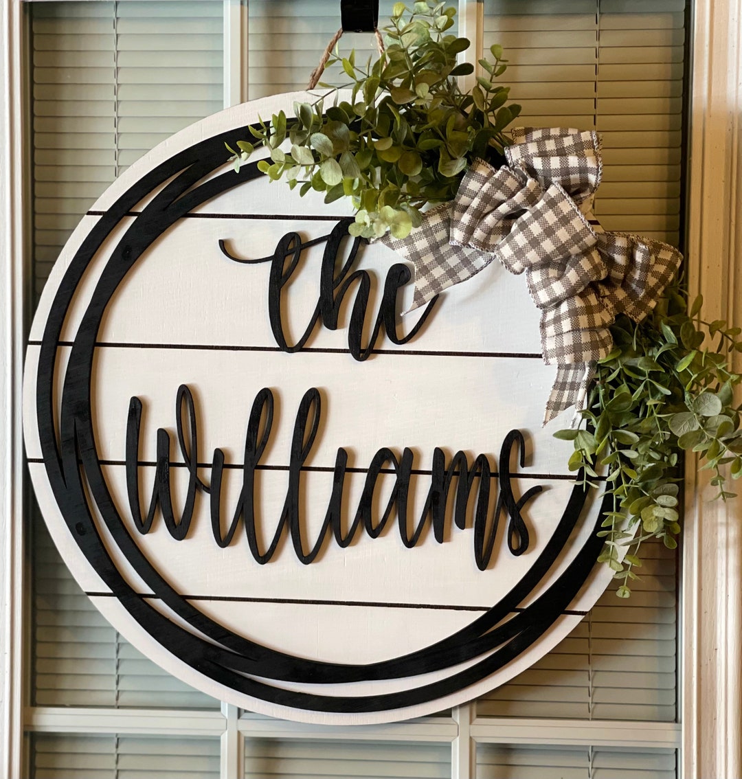 Shiplap Name Door Hanger Family Name Door Hanger Last Name Door Hanger ...