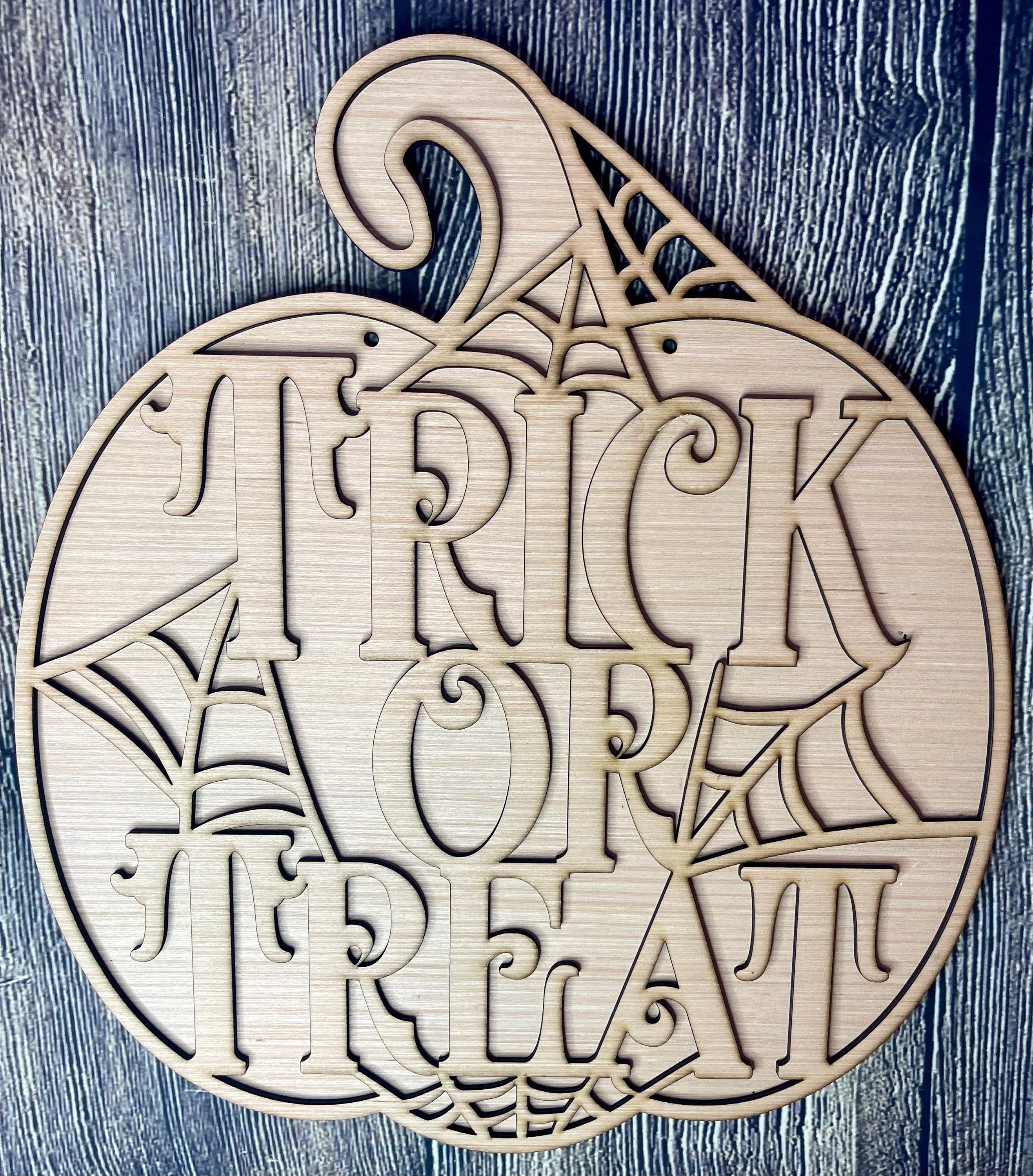 Word Trick or Treat - Laser Cut Out Unfinished Wood Craft Shape FAL54 Word Trick or Treat - Laser Cut Out Unfinished Wood Craft Shape FAL54