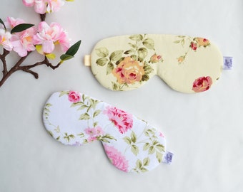 Sleep Masks | Satin-Cotton Sleep Mask with Roses | with Flowers