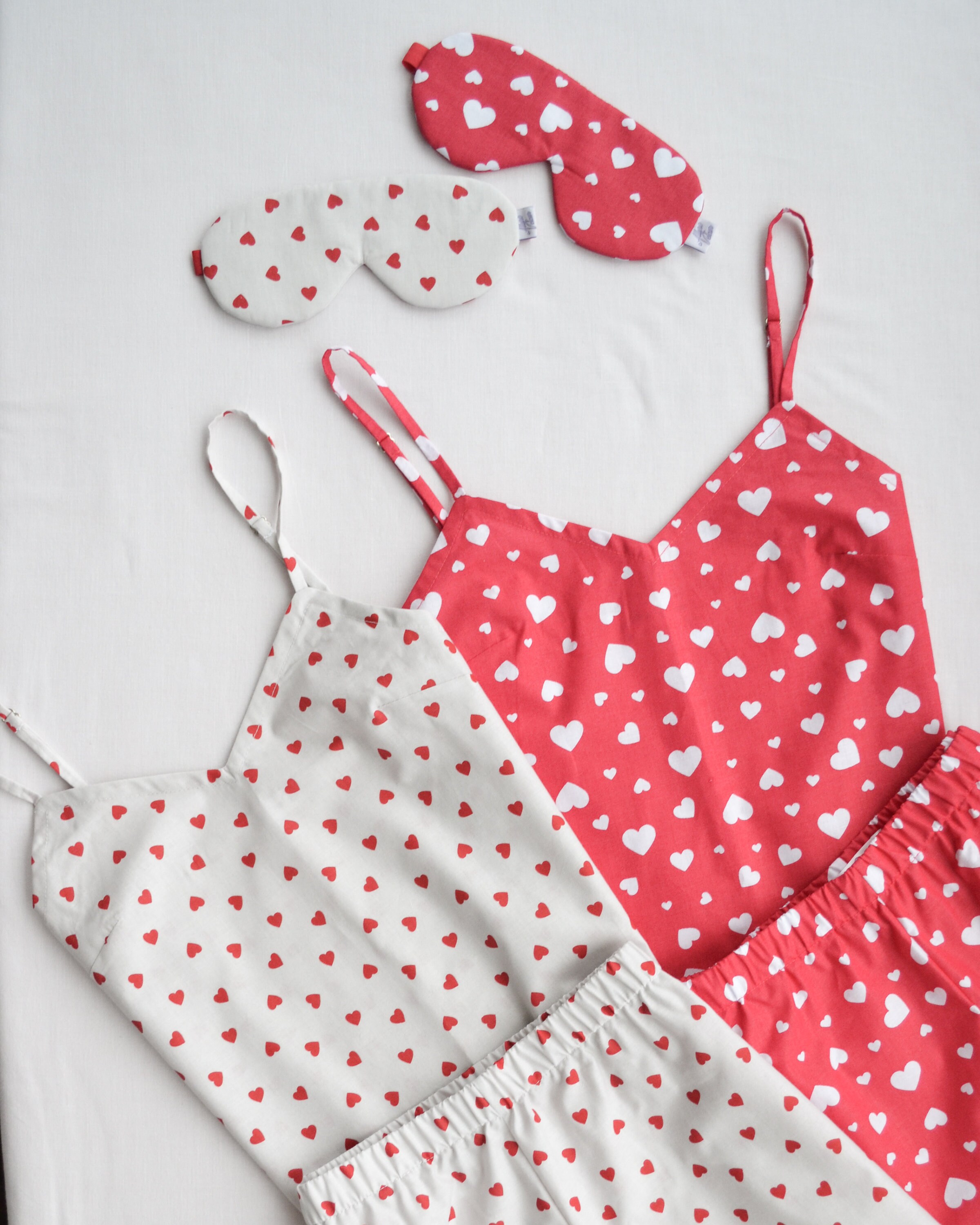 Womens Cotton Pajamas Hearts Valentines Day PJS Pyjama Etsy