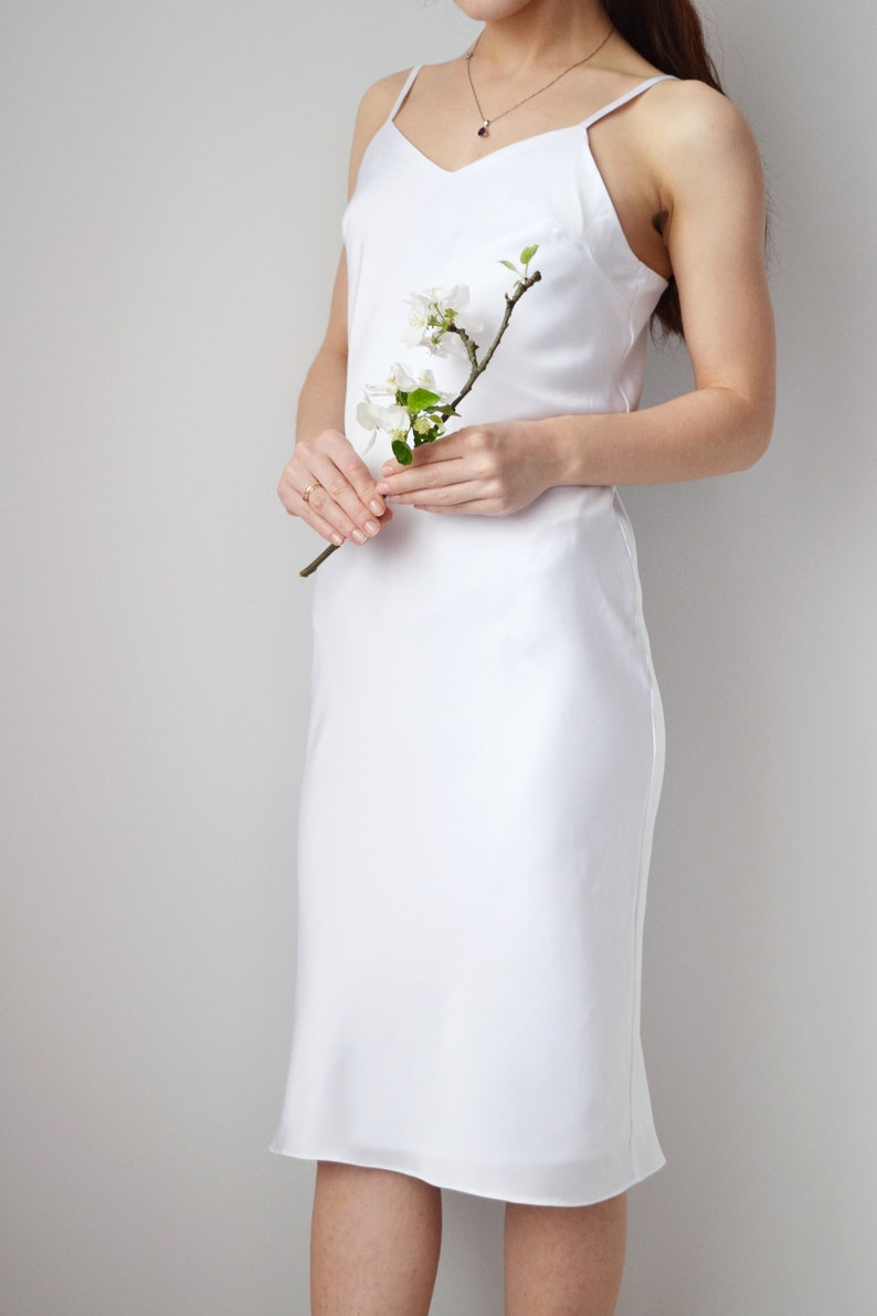 white slip on dress