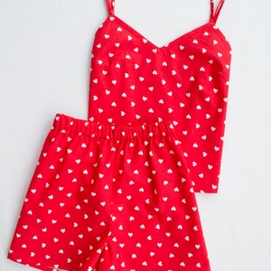 Womens Cotton Pajamas Hearts Valentines Day PJS Pyjama - Etsy