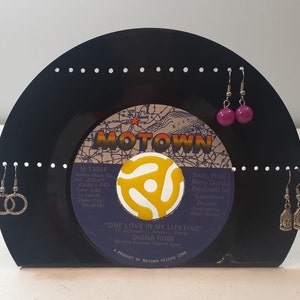 Diana Ross Motown Record Earring Rack: Handmade Music Decor