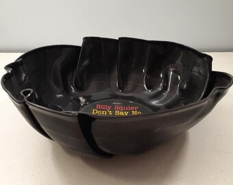 Billy Squier Vinyl Record Bowl handmade from an original Billy Squier record fun unique music décor great for snacks music gift idea