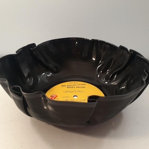 Rolling Stones record bowl, handmade music decor catch all