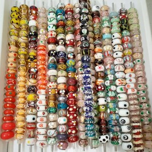 BLP New 9pc PurpleBlack FANCY Lampwork ALE925 Sterling silver core beads /& snake chain Bracelet Large hole European bracelet charm Lot