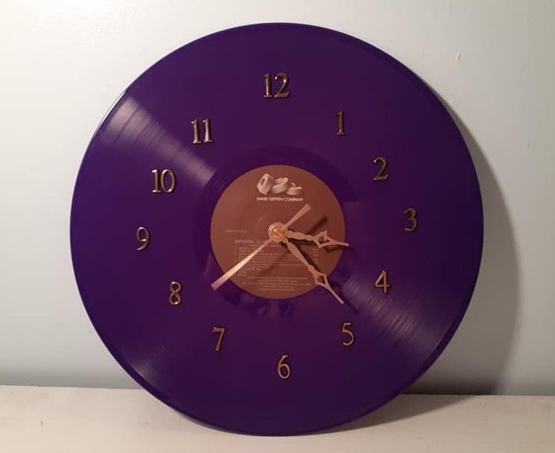 Nirvana Live In New York Purple Vinyl Record Clock hand made from beautiful purple Nirvana MTV Unplugged Live in N.Y record fun wall clock