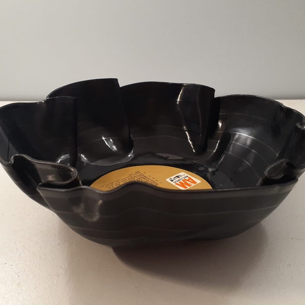 Joe Cocker Vinyl Record Bowl handmade from original Joe Cocker record fun unique music décor great for snacks or popcorn gift