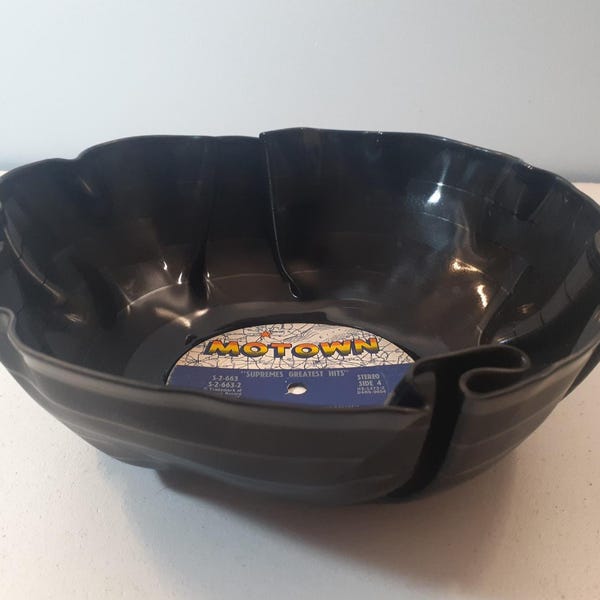 Diana Ross Motown Vinyl Record Bowl: Handmade Music Decor