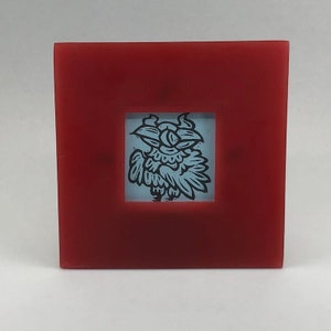 Little Bird Linocut in Square Frame