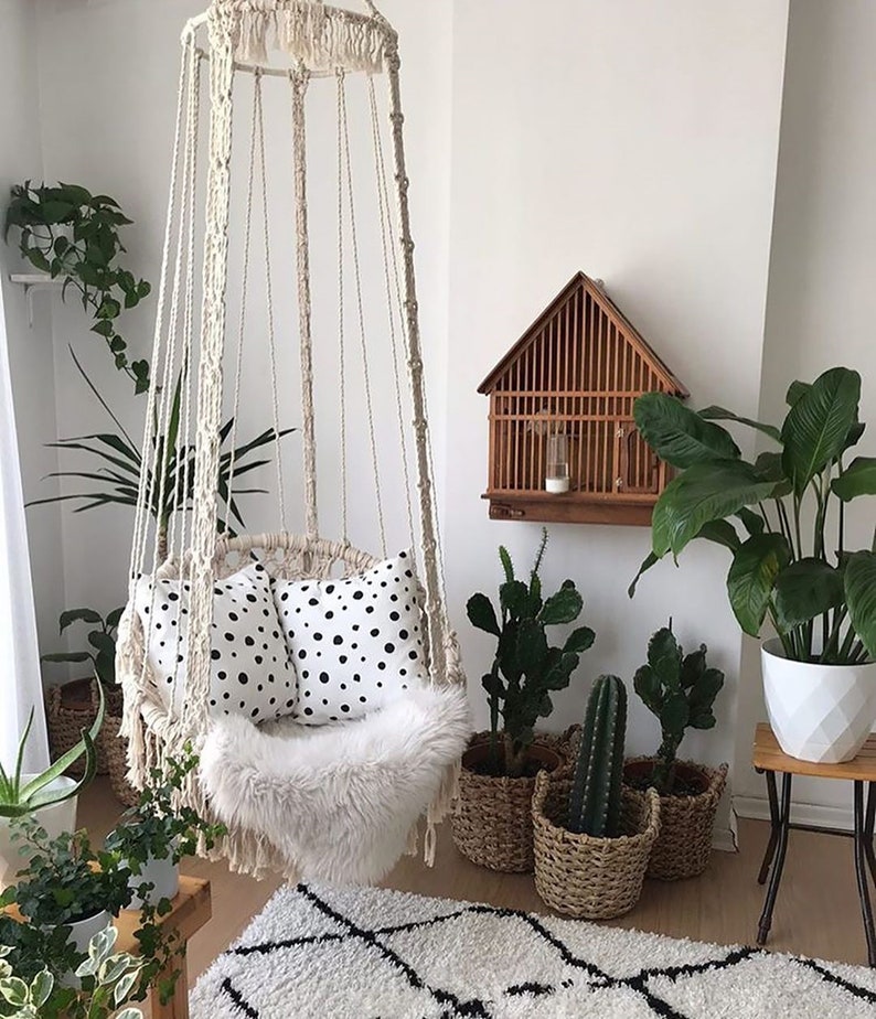 Macrame Hammock Chair Boho Style Indoor & Outdoor Reading Etsy