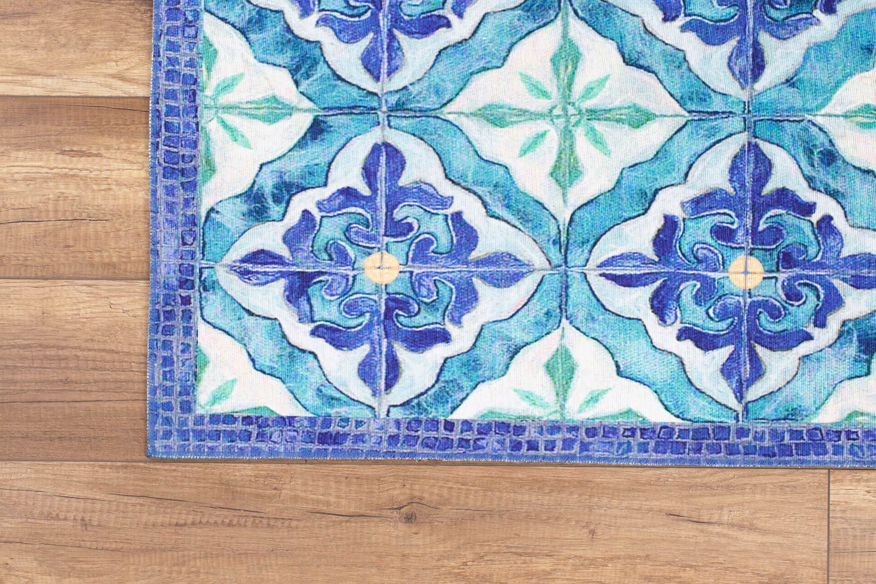 BadezimmerTeppich Designer Matten Teppiche Türkis Blau | Etsy