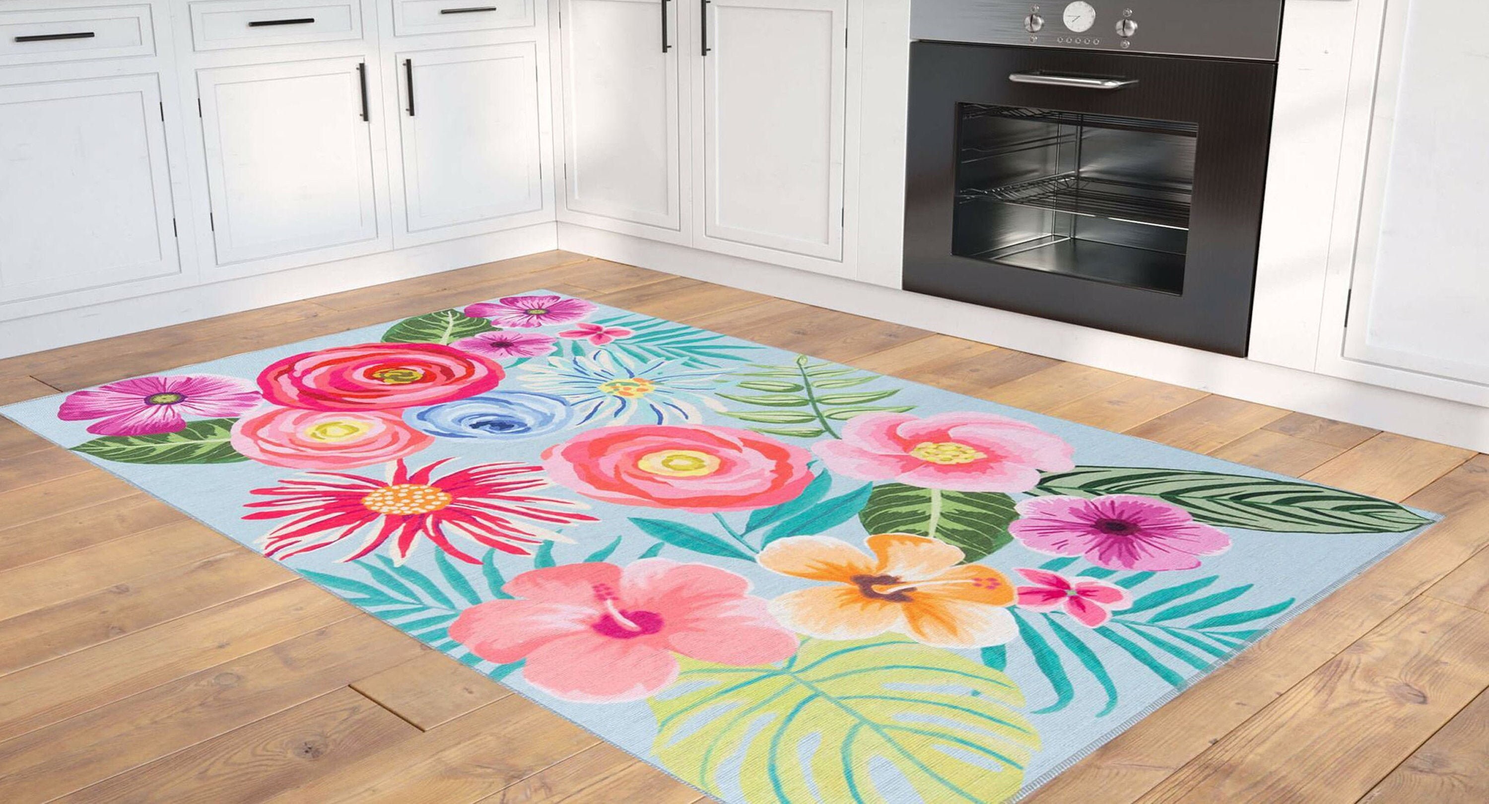 Kitchen Rug & Mat Spring Summer Botanic Designer mats rugs Etsy