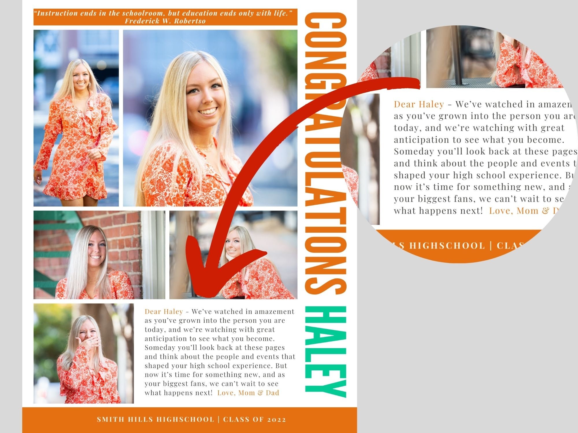 Yearbook Senior Ad Template Full Page No Edit in Canva Etsy