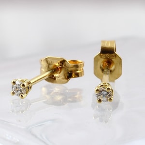 Ohrstecker mit Brillanten in 750 Gelbgold, Brillant Ohrstecker, 18K Gold Ohrstecker mit Diamanten, Schmuckbotschaften