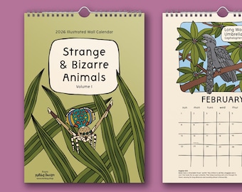 8x11 | 2027 Calendar Year | Strange & Bizarre Animal Wall Calendar