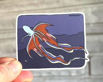 Blanket Octopus Waterproof Vinyl Sticker Decal | Strange and Bizarre Animals Gift